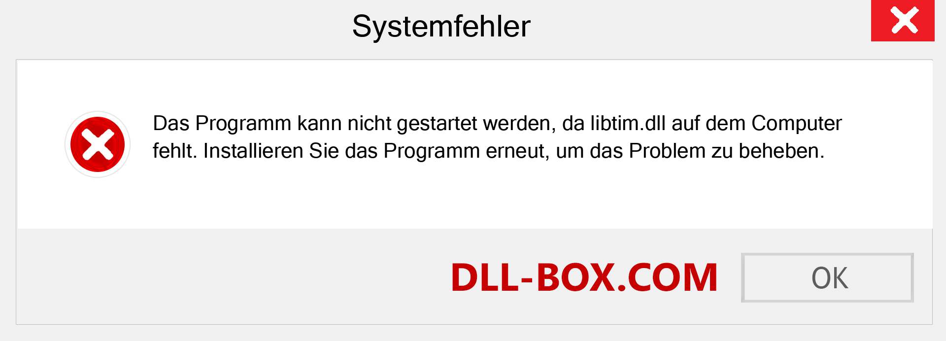 libtim.dll-Datei fehlt?. Download für Windows 7, 8, 10 - Fix libtim dll Missing Error unter Windows, Fotos, Bildern