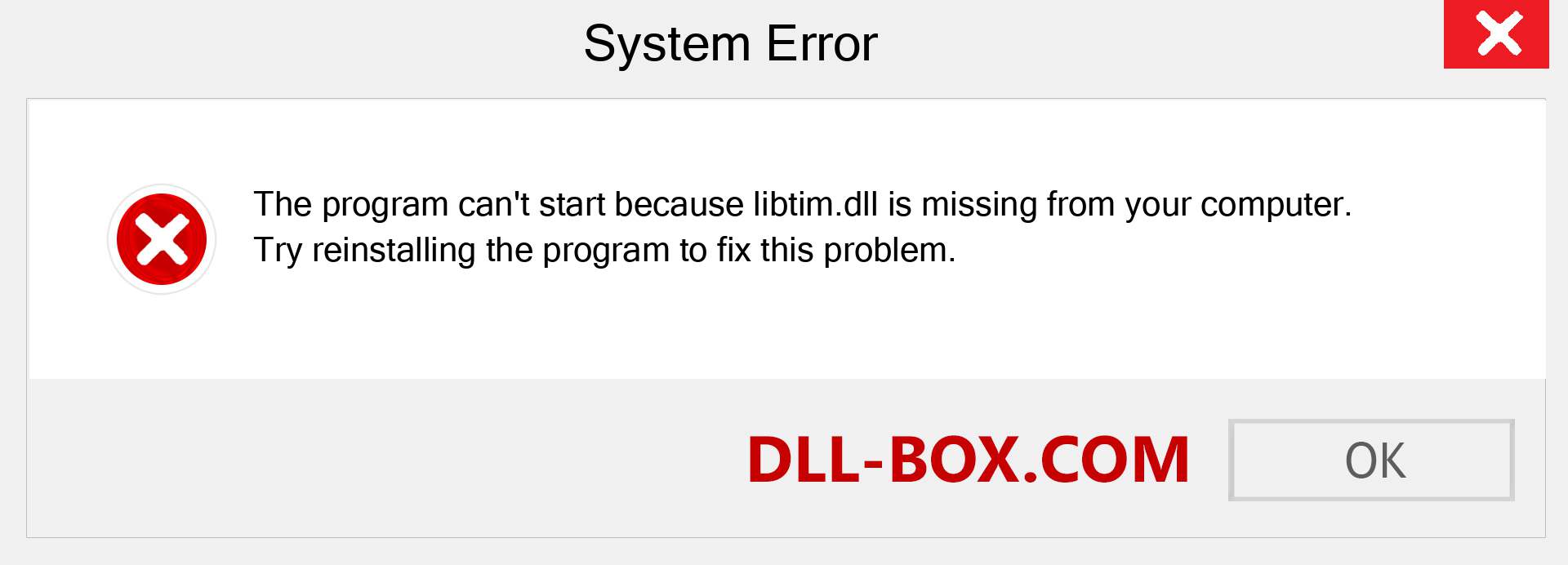  libtim.dll file is missing?. Download for Windows 7, 8, 10 - Fix  libtim dll Missing Error on Windows, photos, images